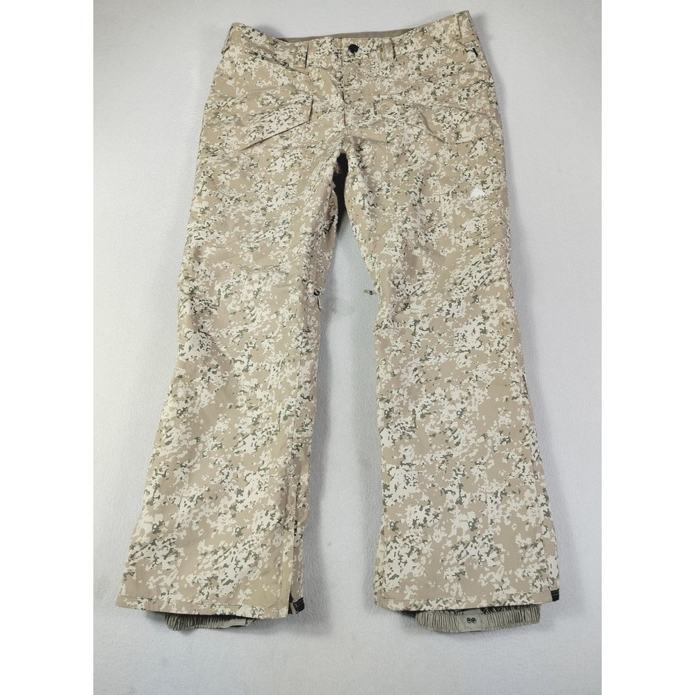 Burton Snow Pants Men XL Beige Camo Ski Insulated Waterproof M‎ Covert 2.0